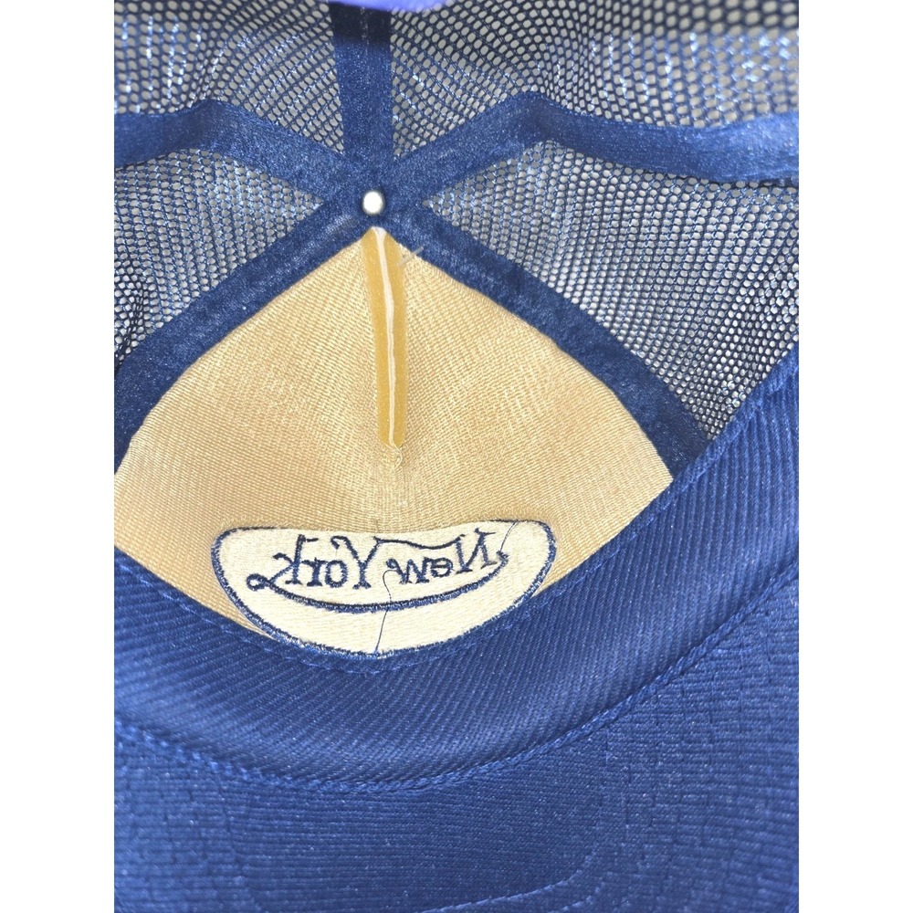 Vintage New York Mesh Trucker Hat Snapback Cap Nissin White Blue EUC - Picture 4 of 11